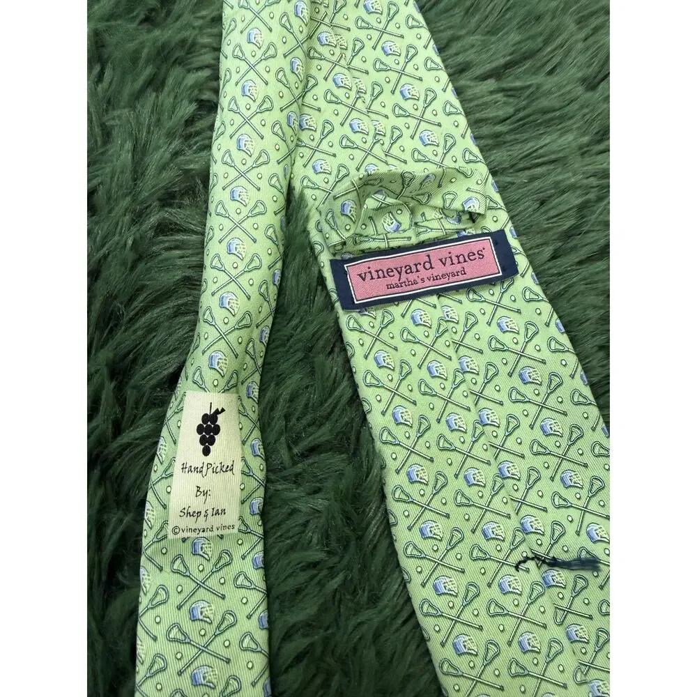 Vineyard Vines Men's Silk Tie Lot Pink Footprint Green Lacrosse Novelty Preppy